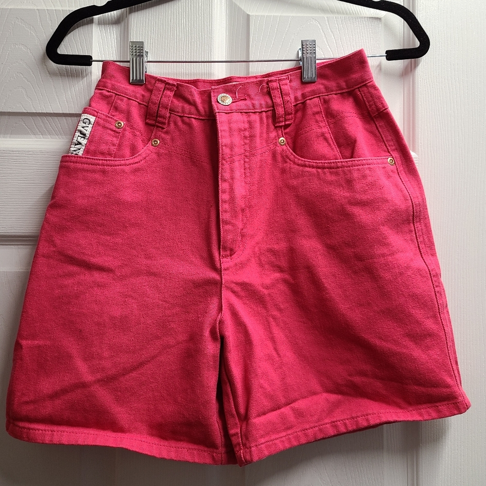 Vintage 90s High Waisted Hot Pink Mom Jean Shorts